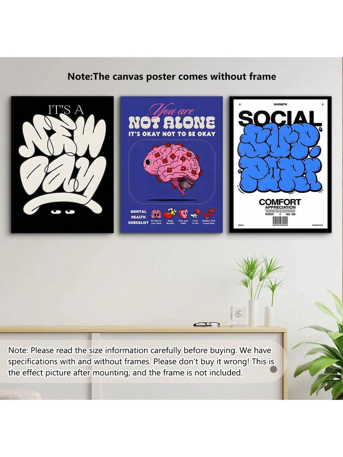 Transform your space into a sanctuary of motivation with this thoughtfully designed canvas poster. Featuring uplifting messaging centered on personal development and emotional wellness, this piece serves as a daily visual reminder to prioritize your mental health journey. The carefully curated artwork combines aesthetic appeal with meaningful content, making it an ideal addition to bedrooms, home offices, or meditation spaces. Whether you're seeking to inspire yourself or gift someone on their path to self-