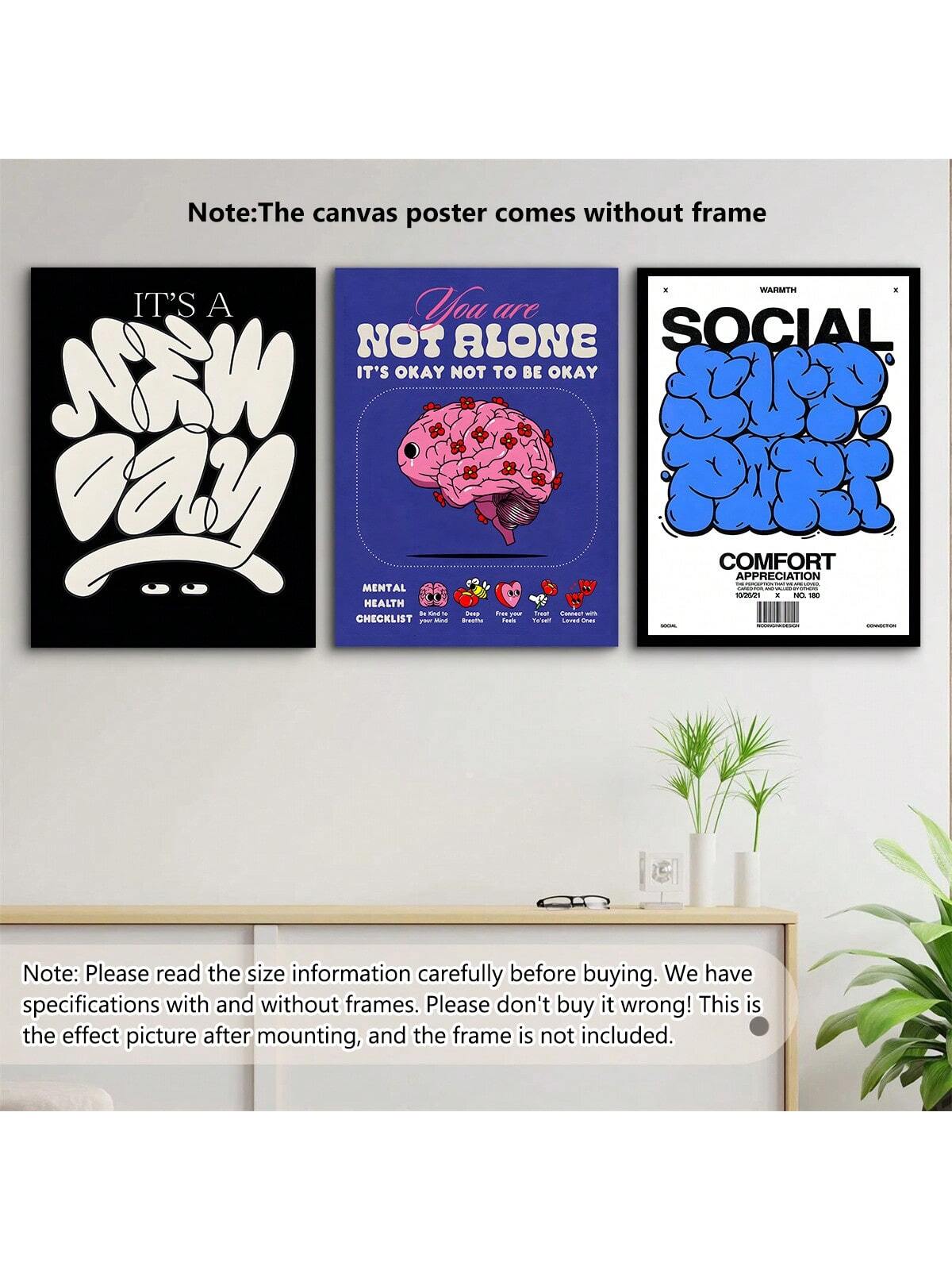 Transform your space into a sanctuary of motivation with this thoughtfully designed canvas poster. Featuring uplifting messaging centered on personal development and emotional wellness, this piece serves as a daily visual reminder to prioritize your mental health journey. The carefully curated artwork combines aesthetic appeal with meaningful content, making it an ideal addition to bedrooms, home offices, or meditation spaces. Whether you're seeking to inspire yourself or gift someone on their path to self-