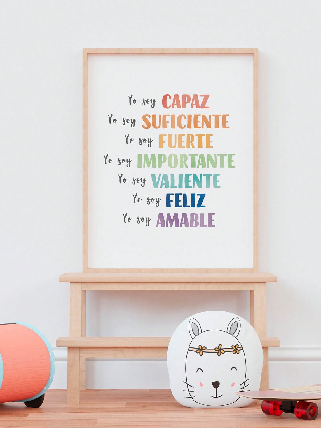Transform any space with this Inspiring Kids' Canvas Wall Art, featuring positive affirmations designed to encourage confidence and positivity. Perfect for bedrooms, playrooms, or offices, this motivational decor supports a nurturing environment for growth and self-belief. Crafted with durable materials, it adds both visual appeal and uplifting energy to your child's surroundings. Ideal for parents and educators who value meaningful, empowering messages in everyday spaces.