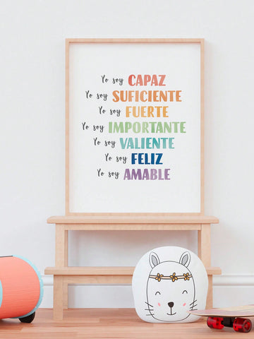 Transform any space with this Inspiring Kids' Canvas Wall Art, featuring positive affirmations designed to encourage confidence and positivity. Perfect for bedrooms, playrooms, or offices, this motivational decor supports a nurturing environment for growth and self-belief. Crafted with durable materials, it adds both visual appeal and uplifting energy to your child's surroundings. Ideal for parents and educators who value meaningful, empowering messages in everyday spaces.