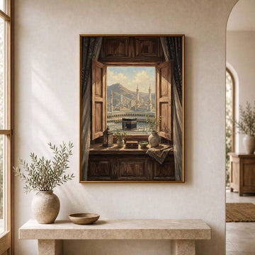 Islamic architecture rustic window view canvas poster