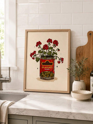 Surreal whiskey cocktail canvas poster with miniature golfers beside a brass bar cart