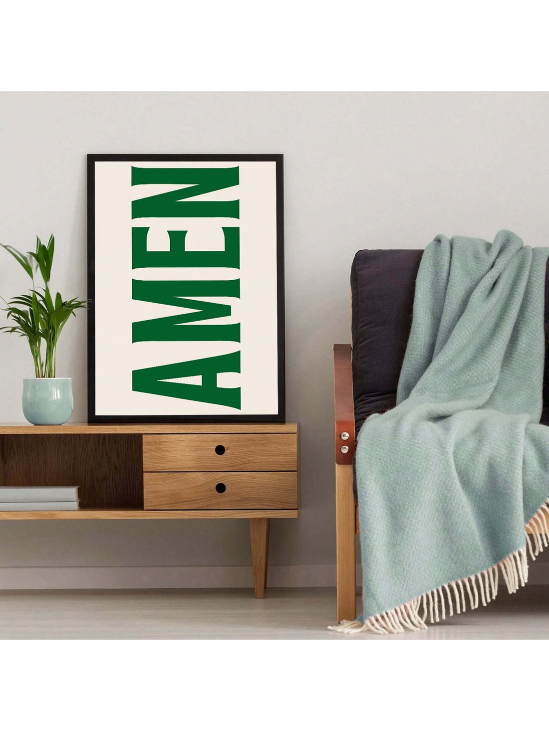 Elevate your space with our Jesus Typography Canvas Art, featuring the powerful word "Amen" in sophisticated design. This unframed Christian print adds spiritual significance to living rooms, bedrooms, or offices while complementing existing décor. The versatile artwork serves as both a meaningful faith statement and elegant decorative element, perfect for personal