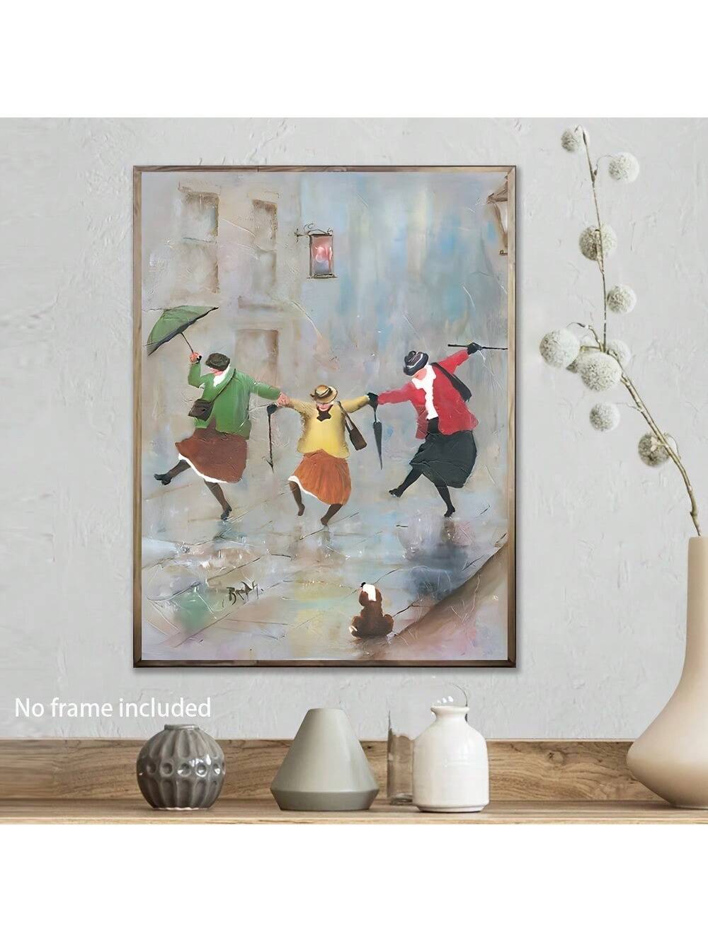Elevate your space with our Joyful Rain Dance Vintage Canvas Poster, a sophisticated piece that combines nostalgic charm with contemporary appeal. This carefully crafted canvas art features a timeless rain dance motif, rendered in vintage-inspired tones that complement diverse interior styles.