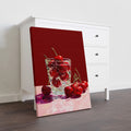 Transform your space with this striking kitchen still life canvas wall art, featuring vibrant red cherries rendered in rich detail. The glass print technique creates exceptional depth and luminosity, making the fruit appear to leap from the wall. Perfect for anchoring a living room, adding visual interest above a sofa, or creating a sophisticated focal point in bedrooms and dining areas.
