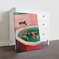 Add a touch of elegance to your home with our Koi Fish Bathroom Art Canvas Print. Featuring a stunning pink and red bathtub with goldfish, this print is perfect for decorating your living room, sofa backdrop, or bedside.