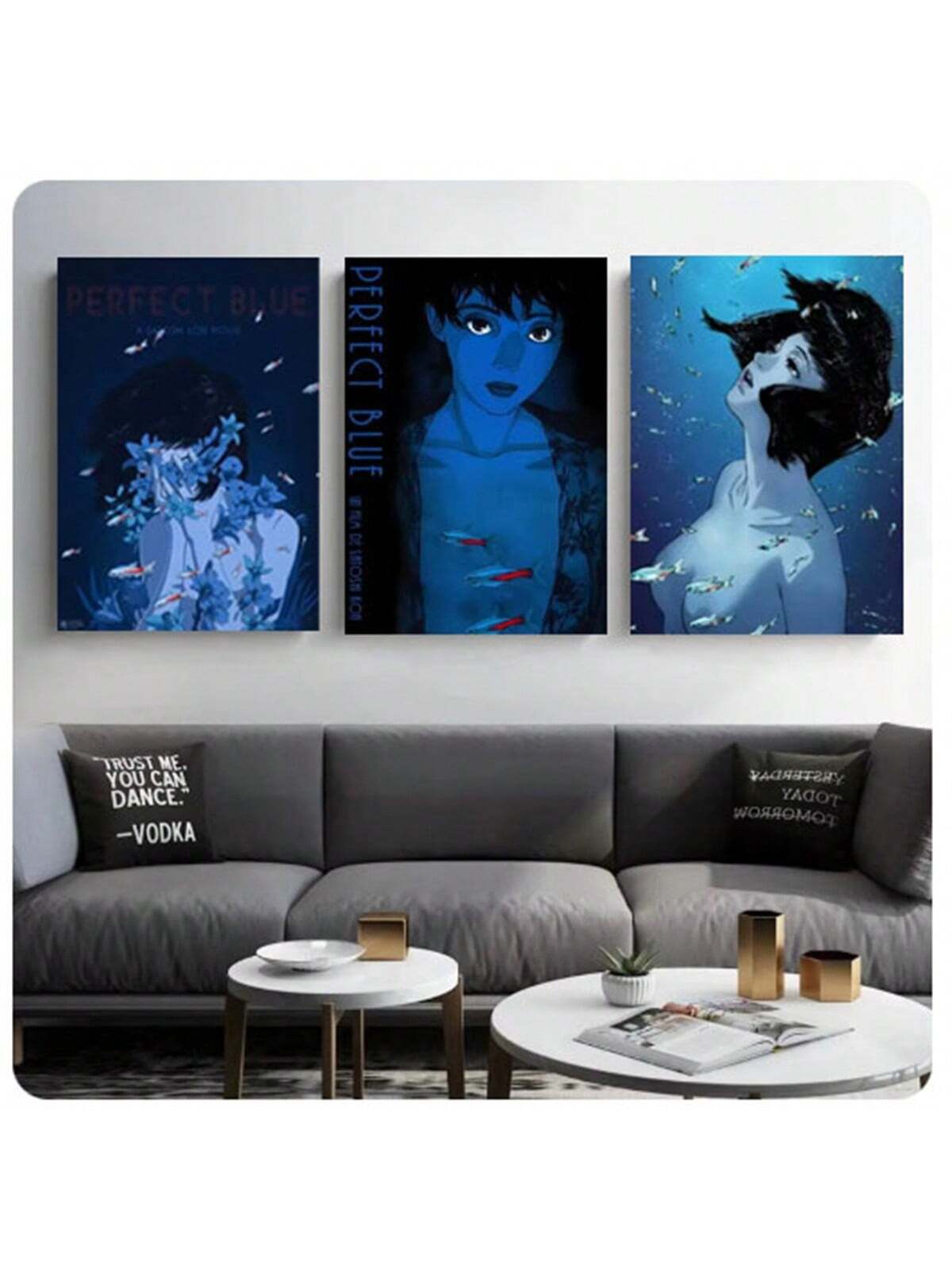 Elevate your space with Kon Satoshi's Perfect Blue Canvas Art, featuring high definition printing for a stunning addition to your home, office, or any other interior. With its captivating imagery, this canvas art is sure to impress and enhance any room.