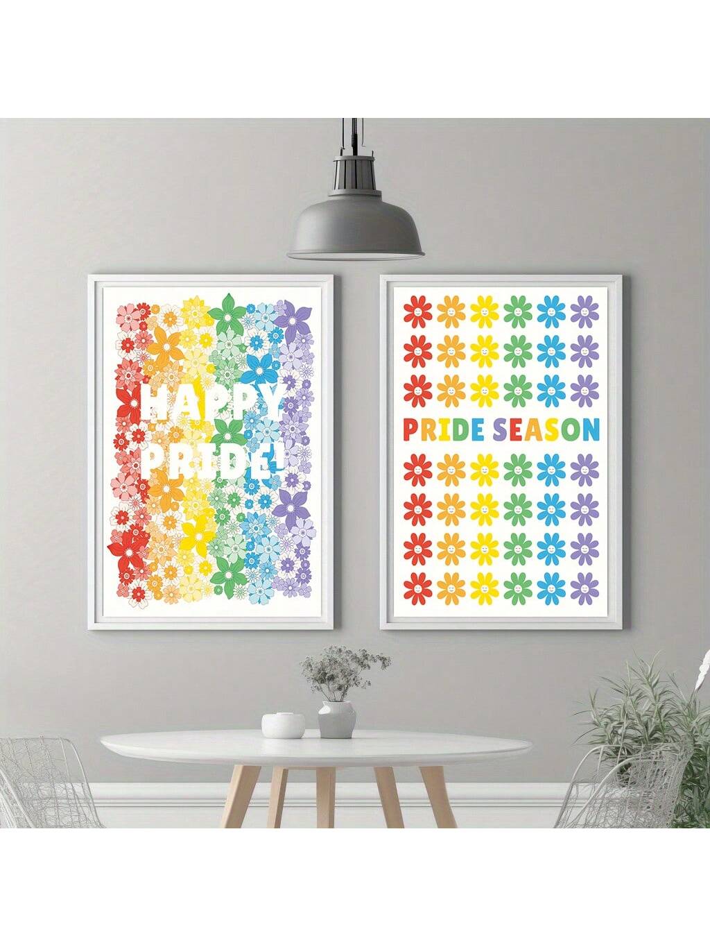 Celebrate diversity and inclusivity with these LGBT Pride Wall Art Posters featuring vibrant rainbow-colored flowers. Perfect for adding a meaningful and uplifting touch to your home or office, these posters combine artistic elegance with a powerful message of pride. Their bright, colorful design enhances any space while symbolizing support and unity within the LGBTQ+ community. Durable and visually striking, they serve as both inspiring decor and a statement of acceptance.