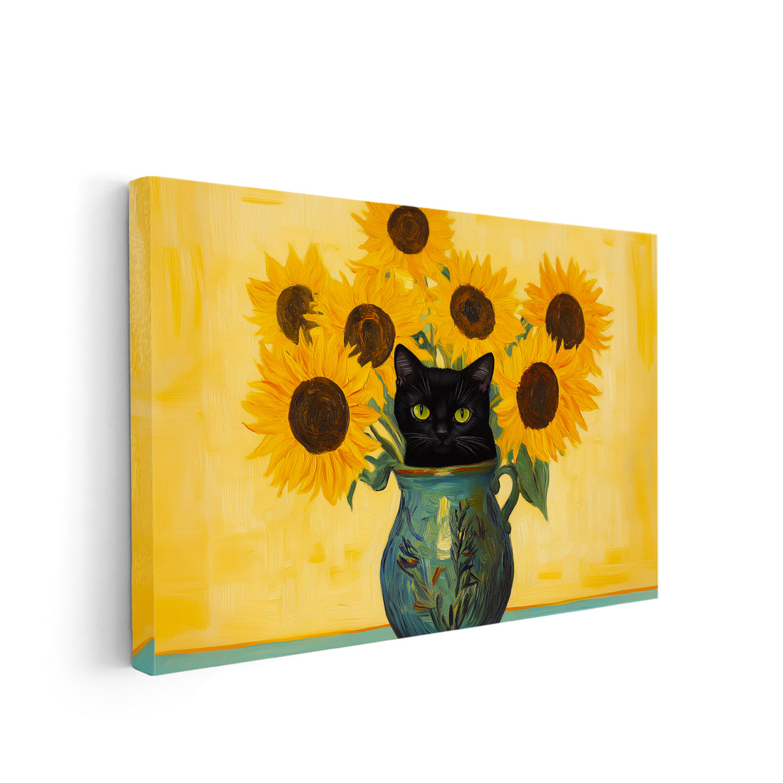 Elevate your living space with our stunning Black Cat and Sunflowers Canvas Wall Art. Perfect for your living room, sofa backdrop, bedside, or any other room in your home, this piece brings a touch of elegance and charm. With its high-quality canvas material, the black cat and sunflowers come to life in vivid detail, making it a beautiful addition to your home decor.