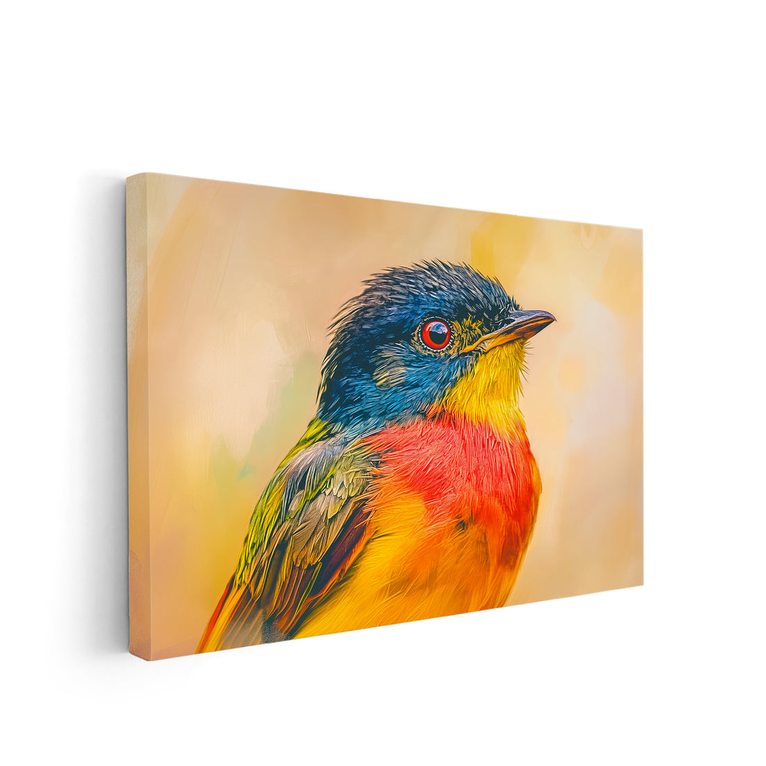 Expertly capture the vibrant beauty of tropical birds with our Colorful Bird Portrait Canvas Wall Art. This stunning photography print is perfect for adding a touch of nature to any living room, sofa backdrop, or bedside. Elevate your home decor with this eye-catching and lively piece.