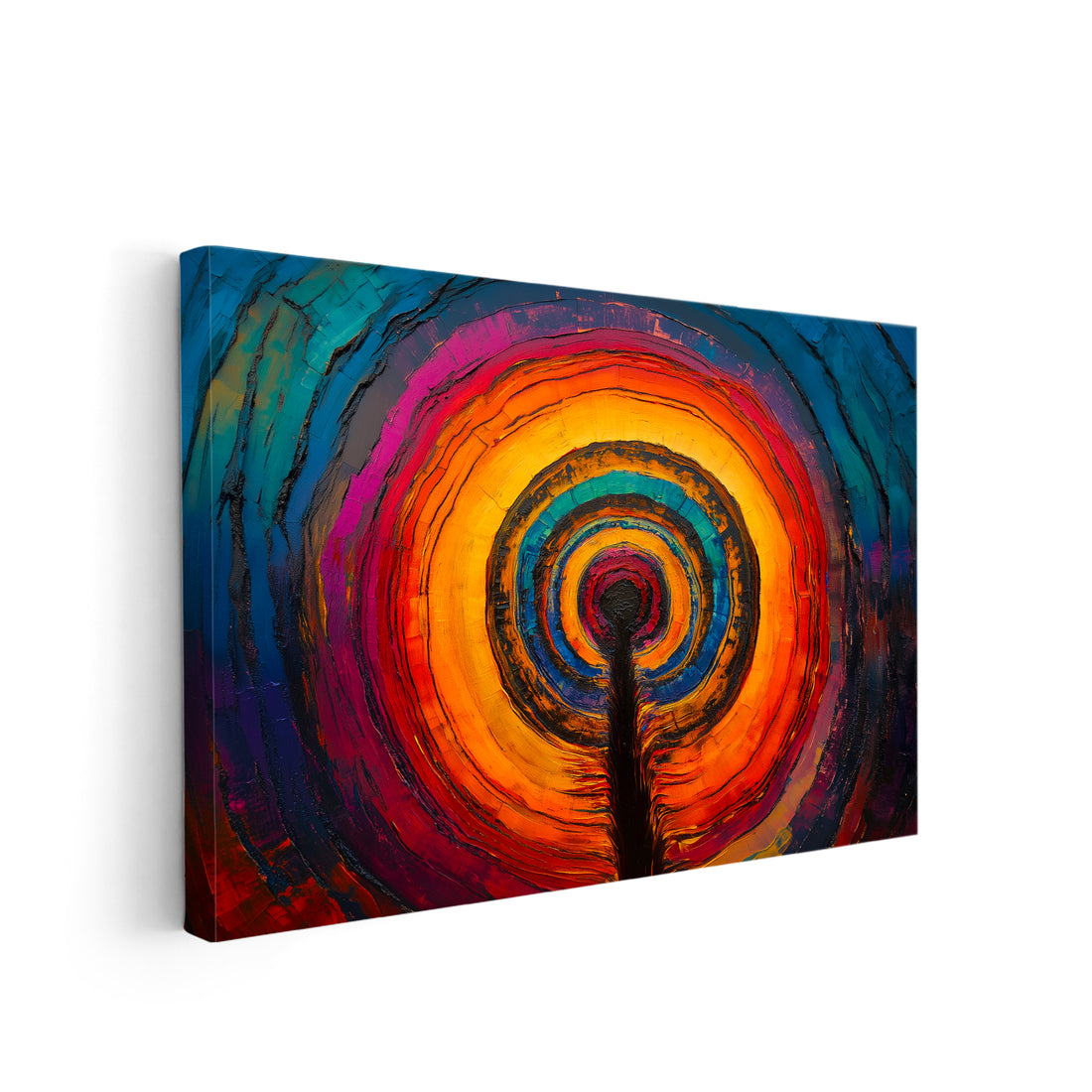 This Abstract Tree Ring Wall Art Canvas features a vibrant spiral design, bringing life and energy to any living room, sofa backdrop, or bedside decoration. With its abstract tree ring pattern, it adds a touch of nature to any home decor. Made with high-quality materials, this canvas is the perfect statement piece for any modern space.