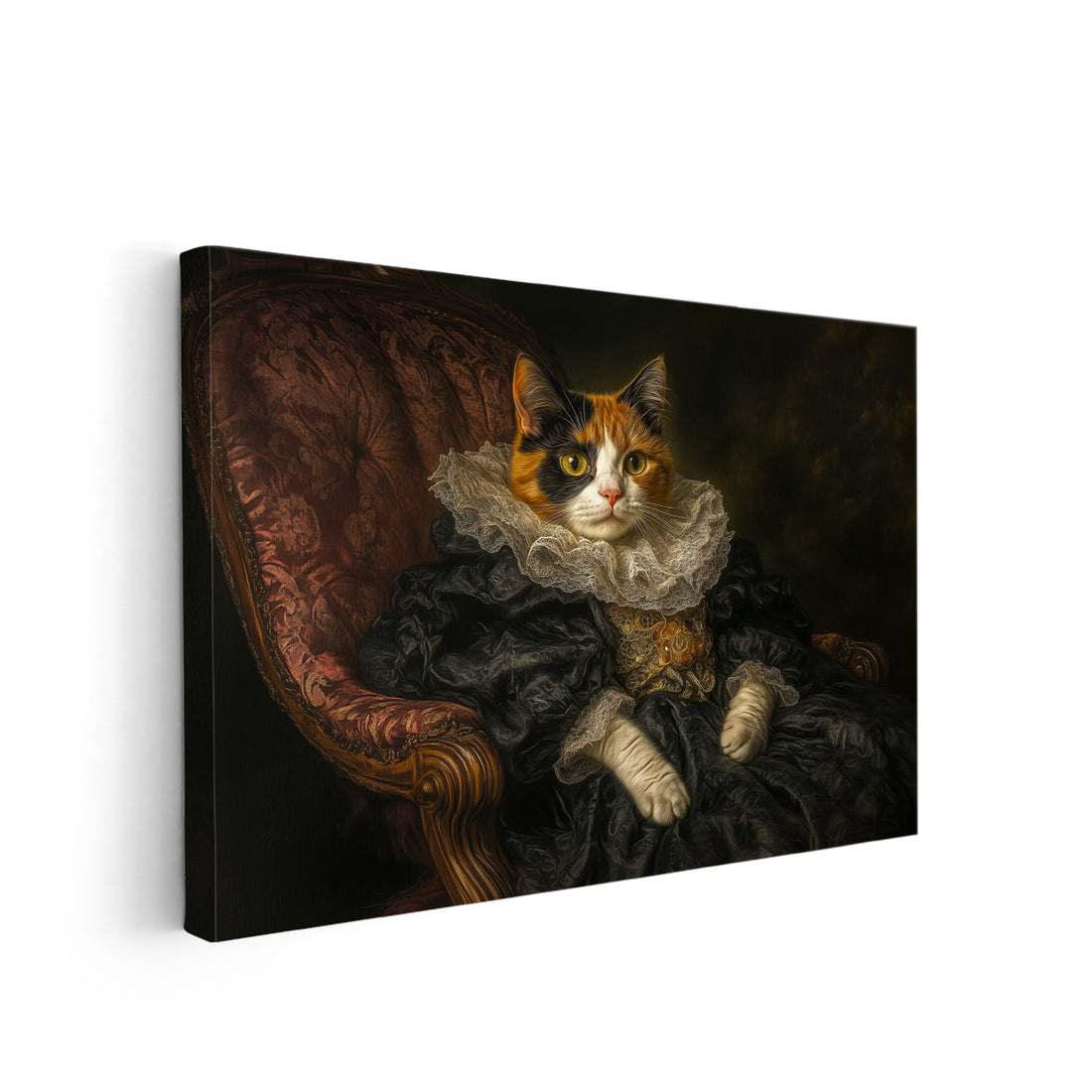 Add a touch of elegance and charm to your home decor with our Renaissance Style Cat Portrait Canvas Wall Art. Featuring stunning Victorian Royal Pet Photography, this piece makes the perfect addition to your living room, sofa backdrop, or bedside