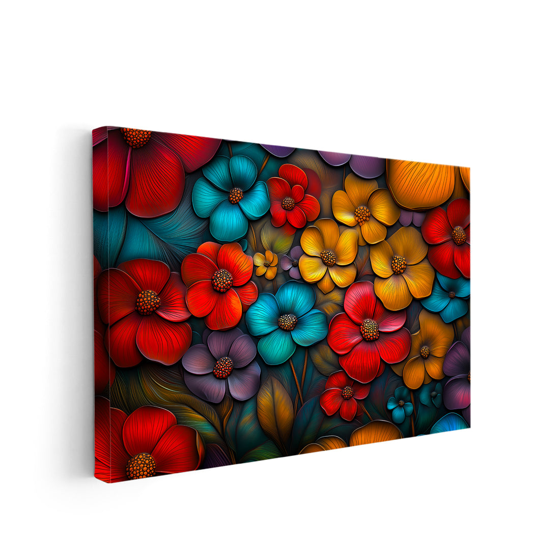 Enhance your home decor with our Colorful Floral Canvas Wall Art. This modern abstract flowers print is perfect for adding a touch of nature to your living room, sofa backdrop, or bedside. The vibrant colors will brighten up any space and bring a sense of joy to your home.