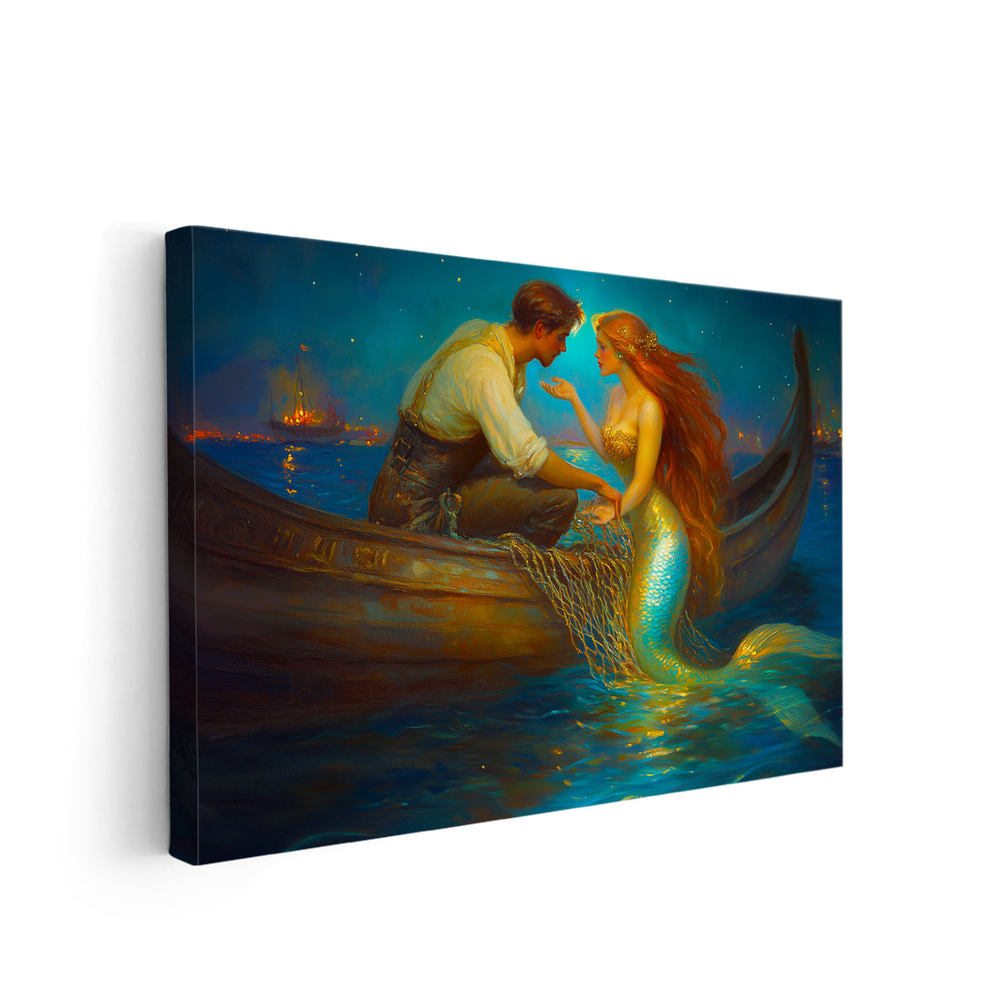 This stunning Mermaid Fantasy Canvas Wall Art features a romantic ocean scene at night, perfect for adding a touch of whimsy to any living room, bedroom, or bedside. Transform your space into an enchanting underwater world and let the tranquil atmosphere wash over you. Created with high-quality materials, this piece will bring a touch of magic to your home decor.