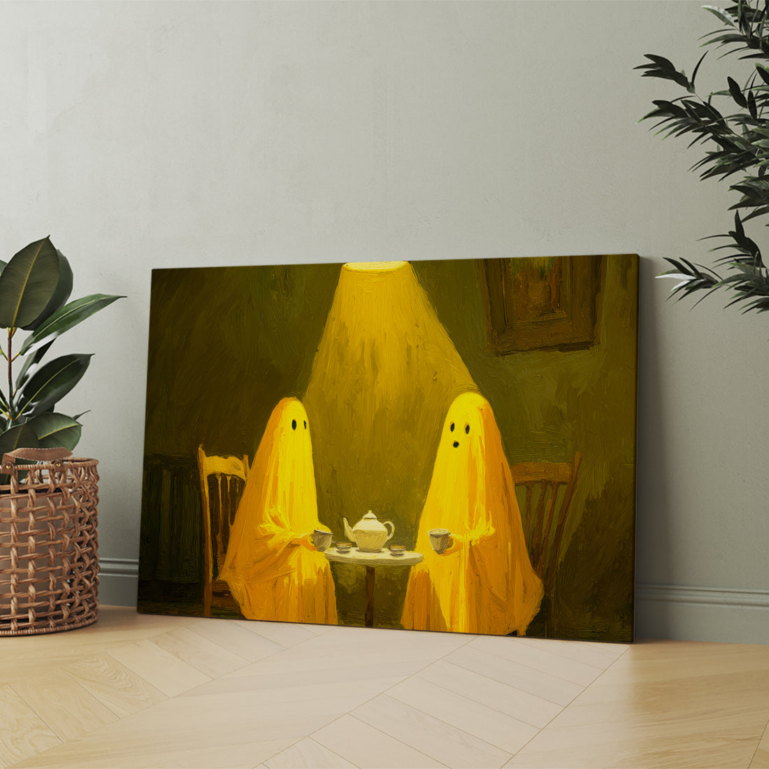 Elevate your living space with the Ghost Tea Party Halloween Art Canvas, a dark gothic print designed to add a mysterious and elegant touch to your home. Perfect as a living room centerpiece, sofa backdrop, or bedside decoration, this canvas blends haunting imagery with artistic sophistication, creating an atmospheric ambiance that complements seasonal and year-round decor alike. Crafted for those who appreciate unique, expert-level design, it transforms any room into a captivating gothic retreat.