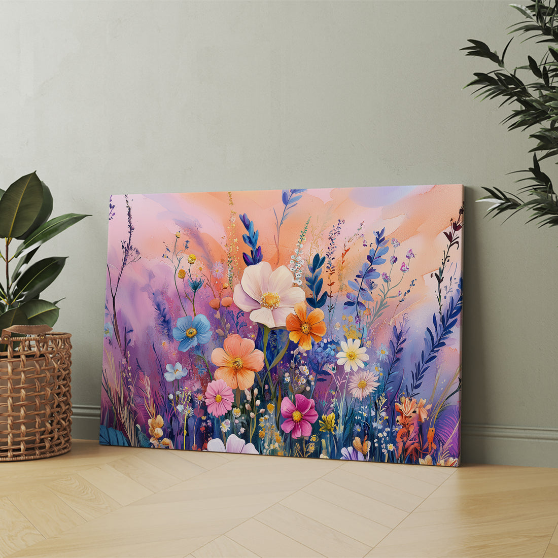 Transform your living room, sofa backdrop, or bedside into a scenic oasis with our Wildflower Garden Canvas Wall Art. Featuring a vibrant, detailed floral landscape print, this piece will add a touch of natural beauty to any space. Create a peaceful and inviting ambiance for your home with this stunning home decor piece.