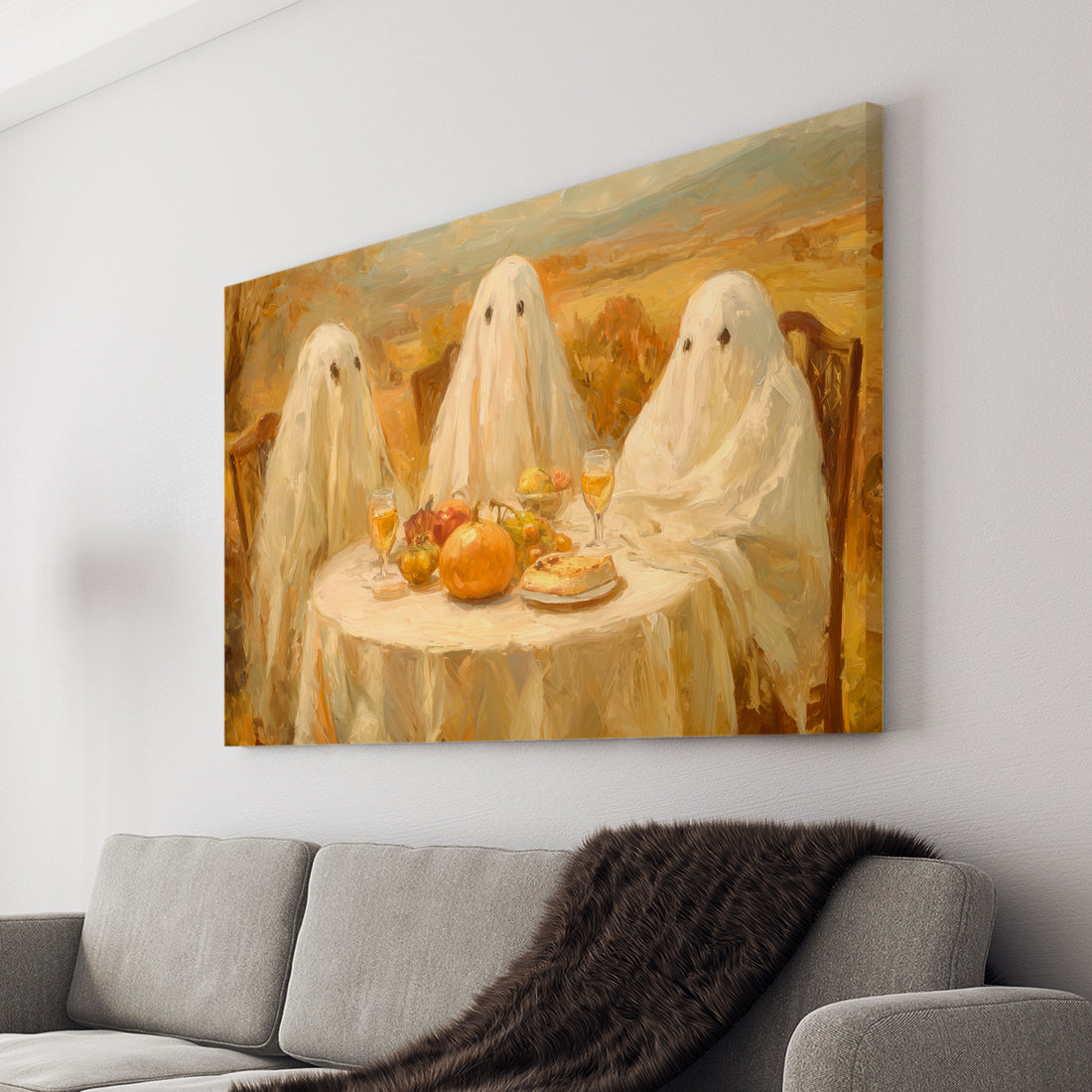 Elevate your home ambiance this Halloween with the Halloween Ghost Party Canvas Wall Art. Designed for versatile placement—whether above your sofa, beside your bed, or as a striking living room centerpiece—this canvas adds a festive yet tasteful touch. Its high-quality print captures the spooky charm of ghostly figures, enhancing your seasonal decor with subtle sophistication. Durable and easy to hang, it’s an expert choice for creating a welcoming, themed atmosphere that complements your existing interior 