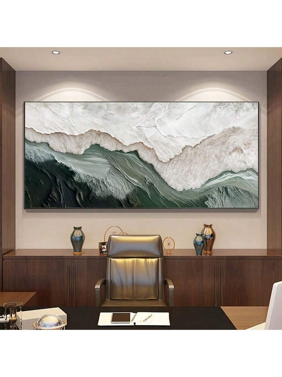 Elevate your living space with this Large Abstract Green Gable Canvas Art, designed to bring a sophisticated touch to bedrooms and living rooms. Its unframed oil painting style captures dynamic brushstrokes and rich green hues that create a striking yet harmonious focal point. Ideal for those seeking refined décor, this piece adds depth and visual interest without overwhelming your existing interior design.