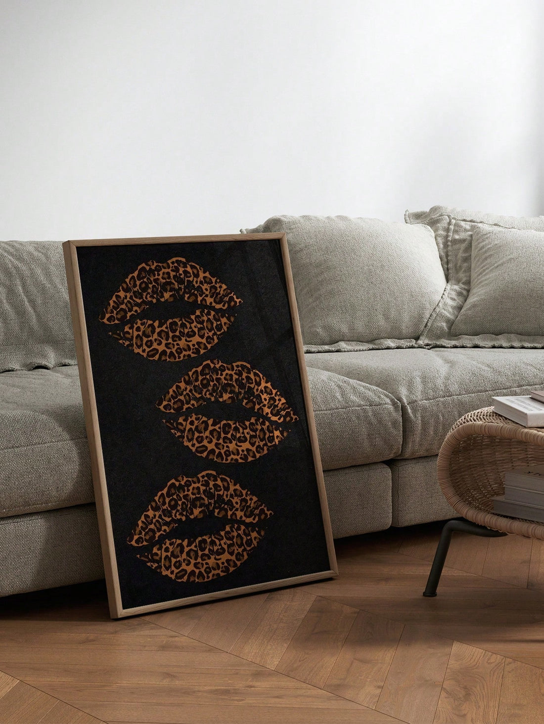 Transform your bedroom into a stylish sanctuary with our Leopard Kiss Lip Wall Art Poster. This modern decorative painting combines bold leopard print with sensual lip imagery, creating a sophisticated focal point that elevates your interior design. Perfect for fashion-forward individuals seeking to make a statement with their wall decor.
