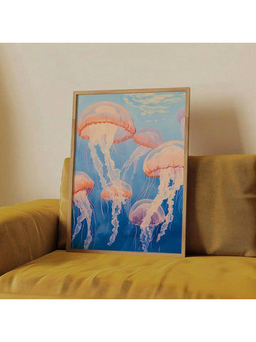 Enhance your space with this Light Blue Jellyfish Canvas Art, expertly crafted to bring a serene ocean ambiance to any room. Perfect for beach houses or children's rooms, this ocean-themed wall décor features delicate jellyfish in soothing blue tones, adding a calming and elegant touch. Its high-quality canvas ensures durability and vibrant color retention, making it a lasting centerpiece that complements coastal and nautical interiors with refined style.