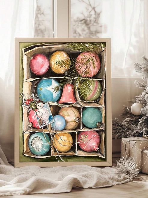 Little Bits of Christmas holiday canvas poster for a cozy nostalgic home