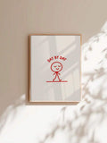 Little Good Vibe Day By Day Canvas poster with a simple vintage aesthetic and positive message. Perfect for bedrooms, offices, dorms, and cozy home decor.