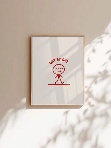 Little Good Vibe Day By Day Canvas poster with a simple vintage aesthetic and positive message. Perfect for bedrooms, offices, dorms, and cozy home decor.