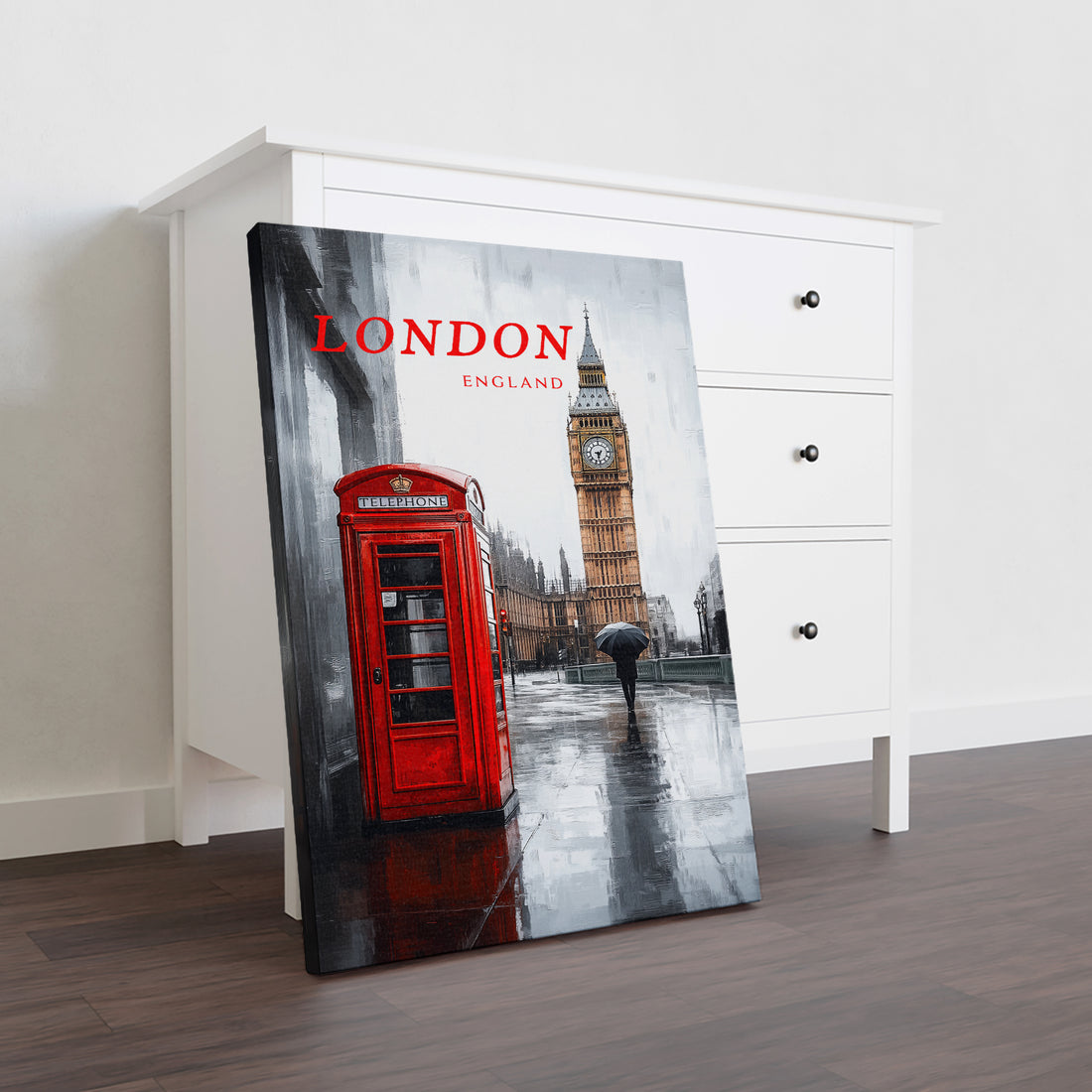 Enhance your living room, sofa backdrop, or bedside with this stunning London Cityscape Canvas Wall Art featuring iconic landmarks such as Big Ben and Red Phone Booth. Bring a touch of culture and history into your home with this unique and stylish decoration.