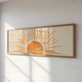 Long Bohemian Warm Orange Vintage Sunlight Pattern Narrow Abstract Canvas Poster 