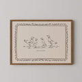 Duck family wall art with four birds and cream background