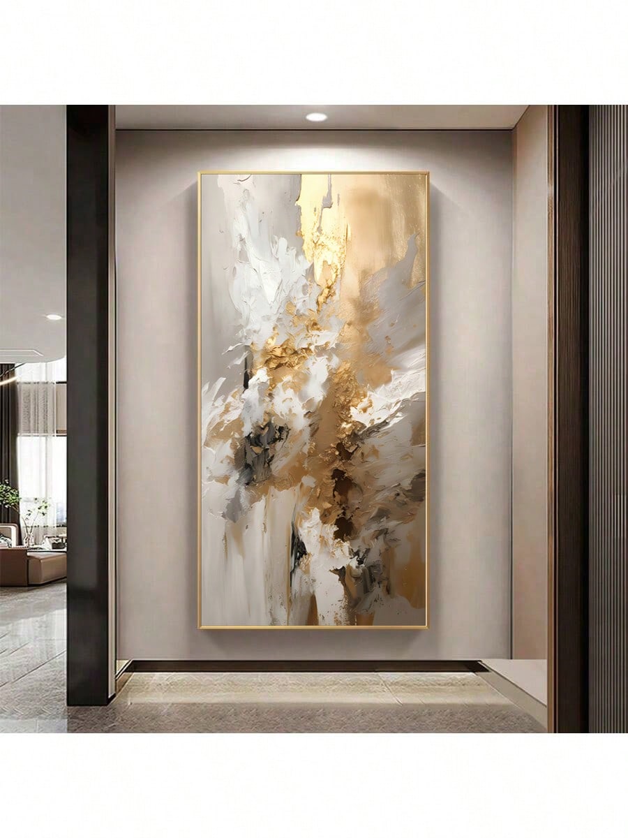 Elevate your living space with this Luxury Abstract Golden Foil Canvas Wall Art, designed to bring a sophisticated and modern touch to any bedroom, living room, or dining area. The shimmering gold foil accents create a striking visual contrast against the abstract design, adding depth and elegance to your decor. Crafted for durability and style, this piece serves as a refined focal point that complements contemporary interiors while enhancing ambiance with its subtle yet impactful shine. Perfect for those s
