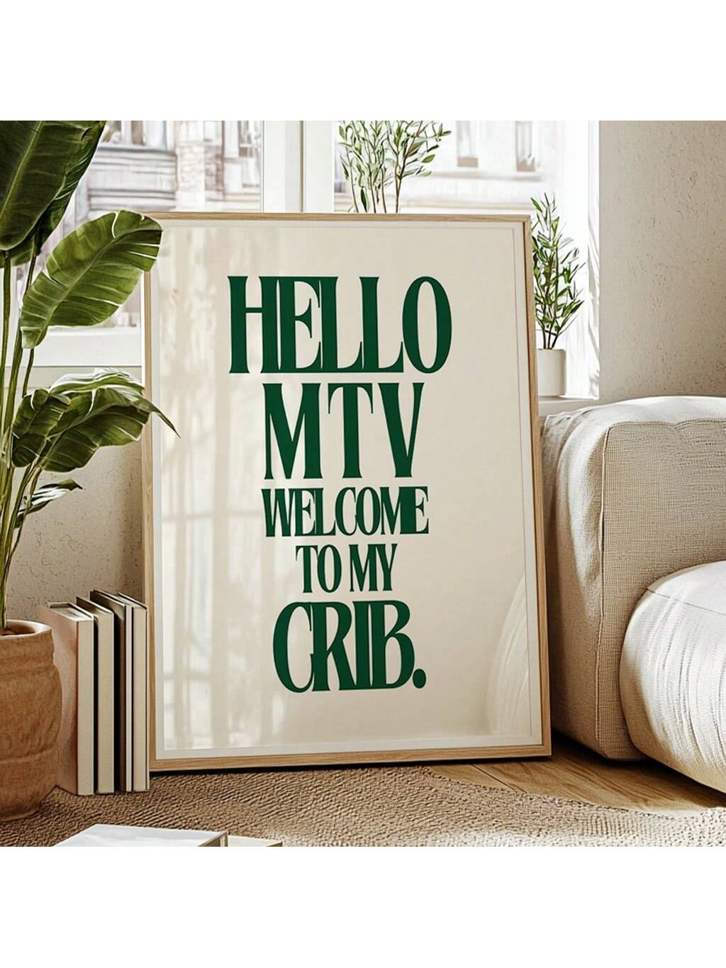 Elevate your living space with the MTV Nostalgia Wall Art in green. This aesthetic typography print captures the iconic MTV vibe, adding a bold, retro touch to your room. Perfect for those who appreciate vintage-inspired decor, it serves as a stylish focal point that complements a modern or eclectic interior. Crafted to infuse character and a sense of pop culture history, it enhances your crib's ambience with effortless cool.