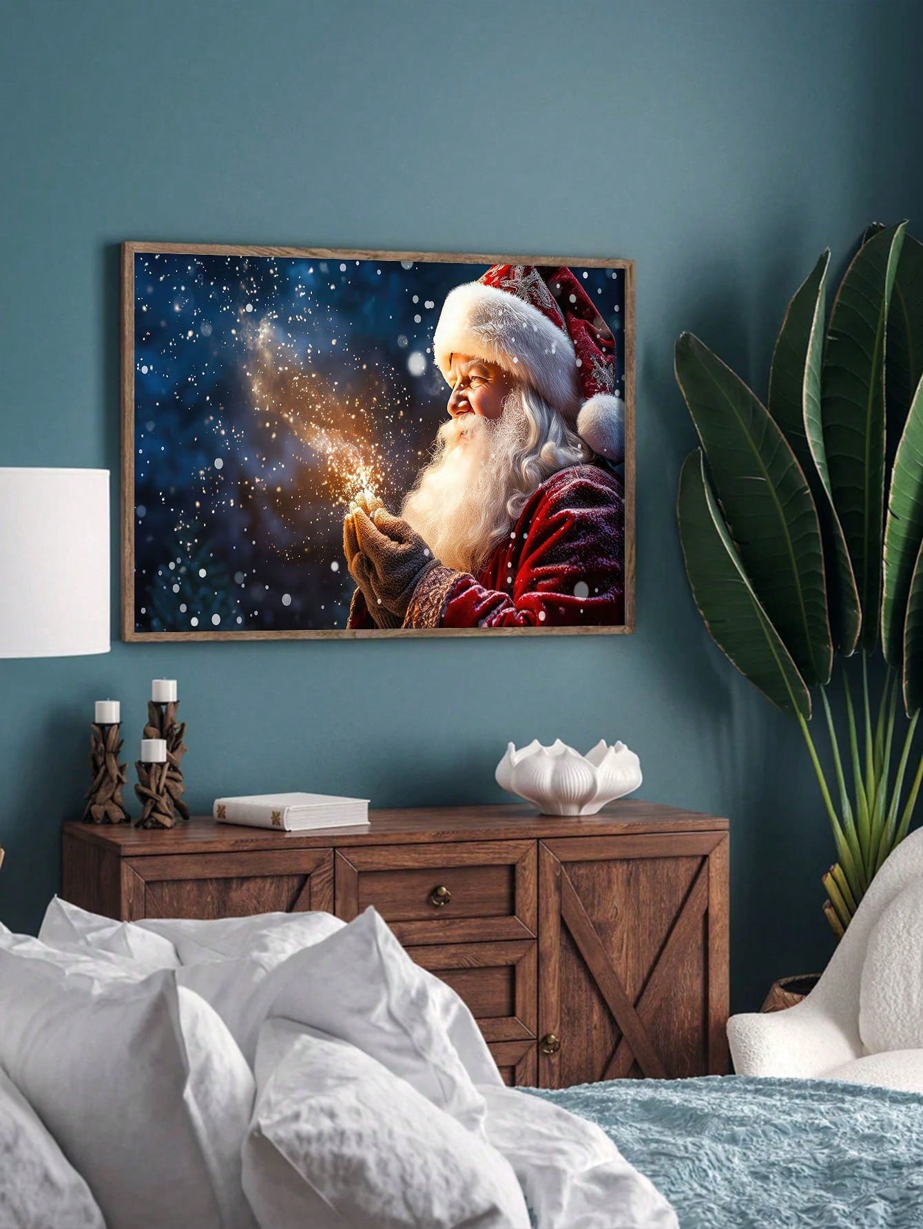 Add a touch of magic to your home with our Magical Santa Canvas Poster. This Christmas wall art is perfect for modern living spaces, adding a festive and stylish touch to any room. Made with high-quality canvas, it's a durable and timeless addition to your holiday decor.