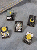 Upgrade your style with these enchanting Magical Tarot Enamel Brooch Pins. Featuring intricate designs of the Sun, Moon, Stars, and Skulls, they add a mystical touch to any outfit. Made with high-quality enamel and durable metal, these pins are a perfect gift for Tarot enthusiasts and occult lovers.