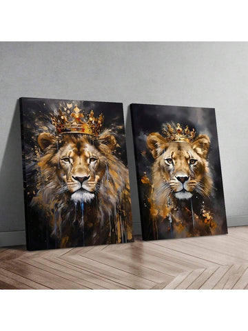 Elevate your living space with the Majestic King and Queen Lion Canvas Wall Art Set. This elegant duo captures the regal presence of lions, adding a sophisticated animal-themed accent to your living room or bedroom. Crafted with attention to detail, these canvases bring a sense of strength and grace, enhancing your décor with timeless artistry. Perfect for those seeking a refined statement piece that combines nature’s majesty with stylish interior design.