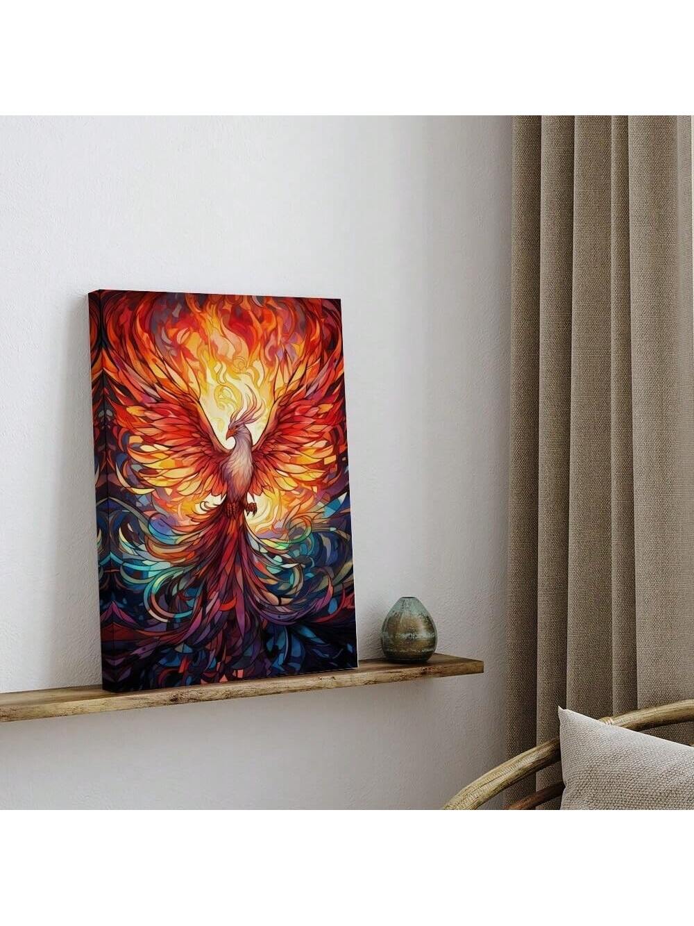 Elevate your home decor with our Majestic Phoenix Canvas Art. This stunning wall decor is ready to hang and will add a touch of elegance to any room. Featuring a majestic phoenix, this canvas art is not only visually stunning, but also a symbol of strength and resilience.