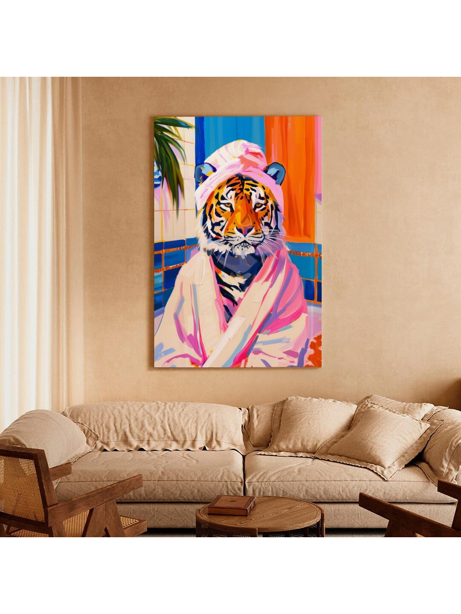 Add a touch of elegance and fierceness to your living space with our Majestic Tiger Portrait Framed Canvas Art. This perfect wall decor for your bedroom or living room features a stunning portrayal of a majestic tiger. Made with high-quality canvas and framed to perfection, this piece will elevate the look of any room while showcasing your love for these magnificent creatures.