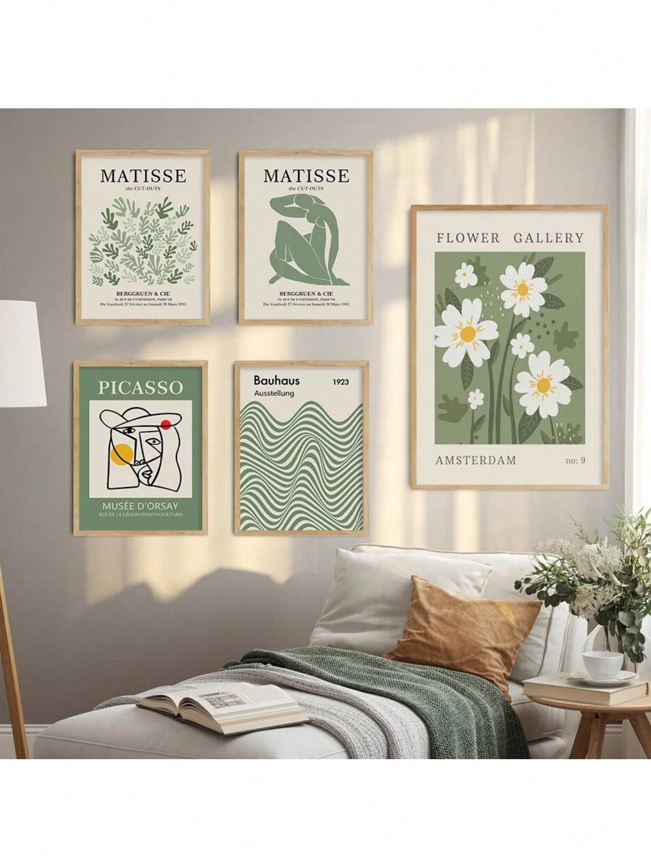 Explore the beauty of nature with our Matisse &amp; Picasso inspired abstract green botanical canvas print. This modern wall art will add a touch of elegance to your home decor, while bringing the outdoors inside. Infuse your space with the perfect balance of art and nature.