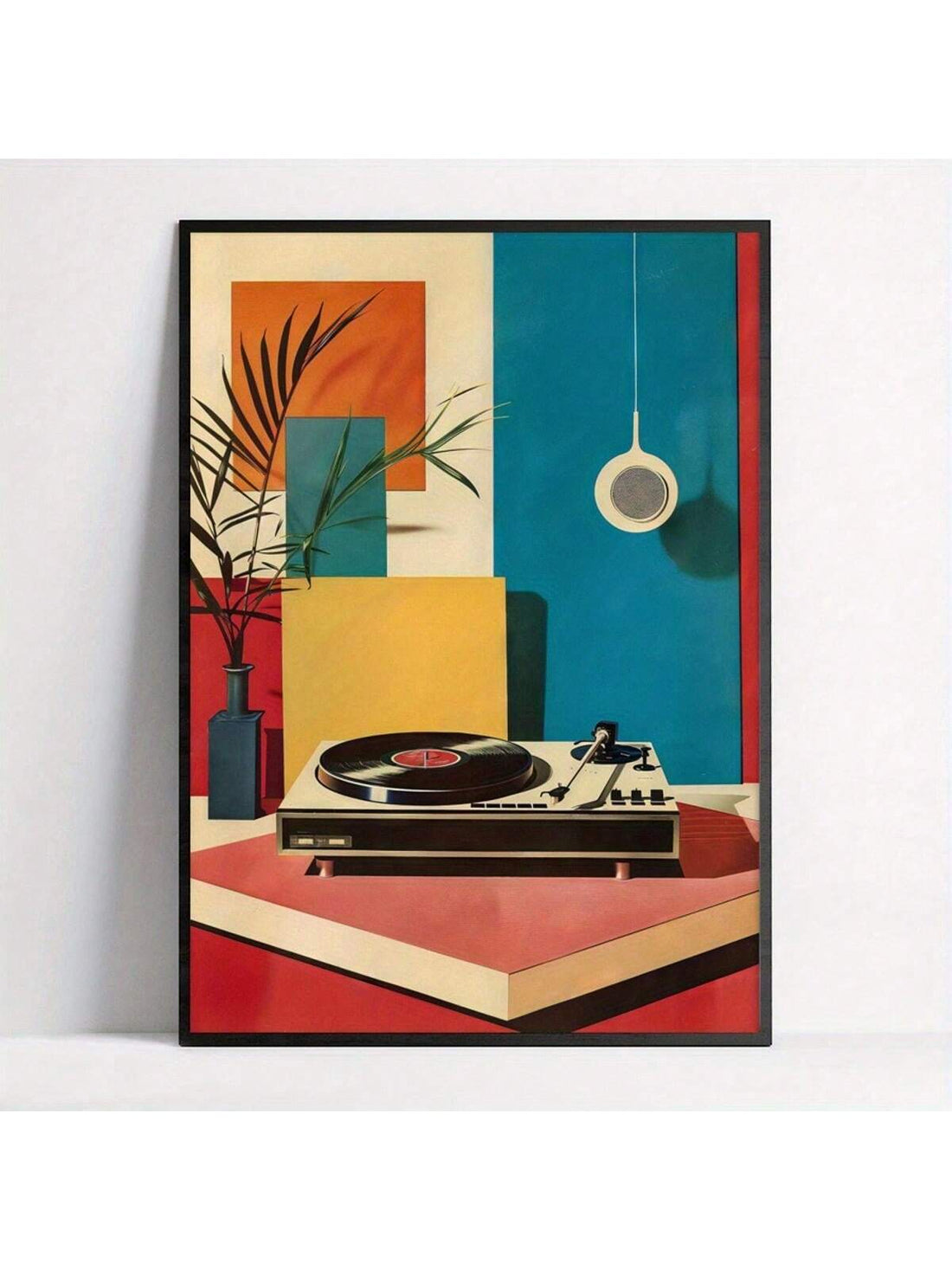 Elevate your home decor with this Mid-Century Modern Vinyl Record Player Art Print. Its retro design adds a touch of nostalgia to any room, while the high-quality canvas brings a sense of elegance. Perfect for music lovers and vintage enthusiasts, this poster is a must-have for any stylish home.
