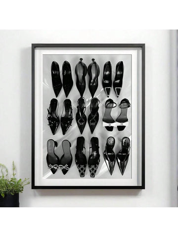 Elevate your living space with this minimalist black and white high heels wall art. Printed on high-quality canvas, this stylish poster adds a sophisticated, modern touch to any room. Its clean lines and monochrome palette complement contemporary decor, making it an ideal choice for fashion enthusiasts and design aficionados seeking understated elegance.