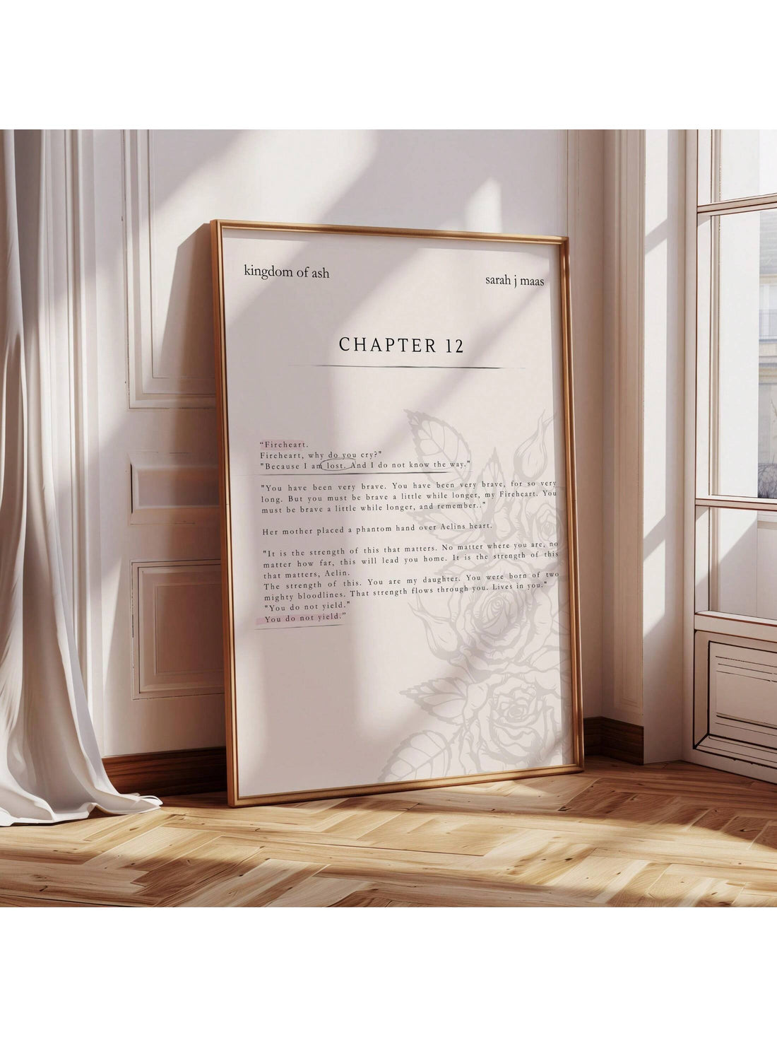 Bring literary inspiration into your space with this striking minimalist canvas print featuring an iconic quote from Throne of Glass. Designed for devoted book lovers, this wall art combines clean aesthetics with meaningful typography, creating a focal point that celebrates your passion for fantasy literature.