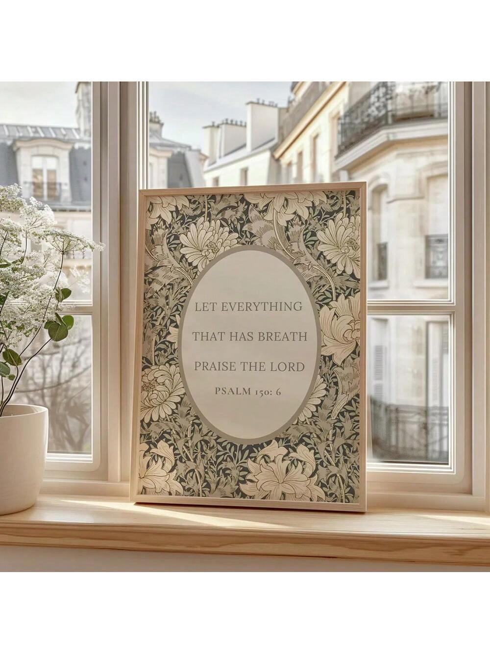 Elevate your home décor with this beautiful unframed canvas print featuring a minimalist floral design and an inspiring Psalm quote. Perfect for adding a touch of elegance and faith to any room. Made with high-quality materials for long-lasting beauty. Bring a sense of serenity and style to your home with this stunning Christian art poster.