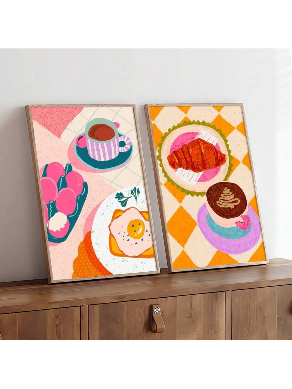Elevate your kitchen ambiance with this Minimalist Italian Breakfast Wall Art Set, featuring vibrant unframed canvas prints of toast and coffee. Designed for modern spaces, these colorful artworks bring a fresh, stylish touch that complements contemporary decor while celebrating the simplicity of a classic Italian breakfast. Perfect for adding personality and warmth to your culinary space.