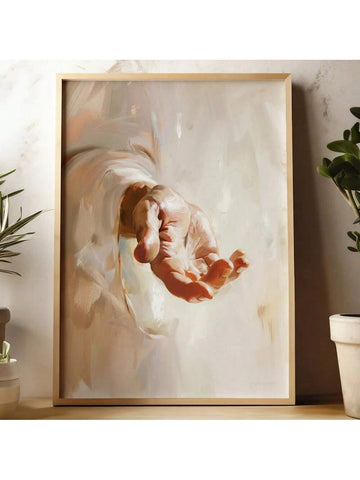 Elevate your home decor with this minimalist canvas print of the iconic hands of Jesus Christ. The clean lines and simplistic design bring a modern touch to any room, while the Christian theme adds a touch of faith to your space. Crafted with precision and professionalism, this wall art is sure to make a statement.