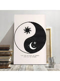 This high-quality minimalist canvas art print features a stunning design of the sun and moon, perfectly capturing the beauty of day and night. Ideal for any bedroom, living room, or dorm, this wall decor adds a touch of elegance to any space. Experience the tranquil and serene atmosphere this piece brings to your home.