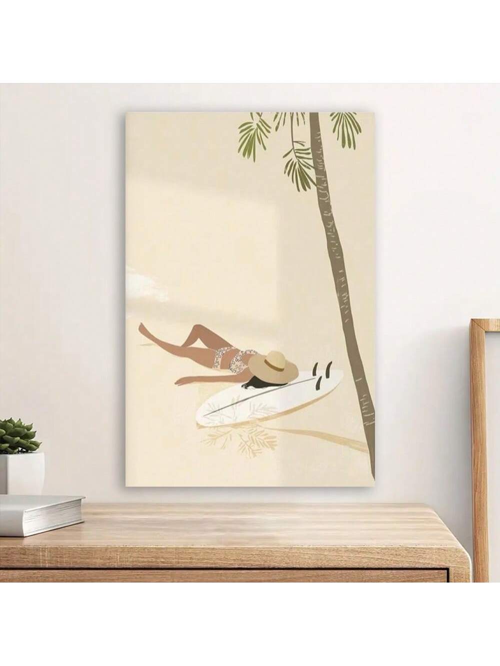 This minimalist surf girl wall art captures the essence of coastal living with clean lines and subtle design, making it an ideal decor piece for any beach lover. Perfectly suited for surfer girls, it adds a touch of serene, ocean-inspired elegance to bedrooms or living spaces. Crafted to complement modern interiors, this artwork serves as a thoughtful gift that celebrates a passion for the surf lifestyle while enhancing the ambiance with understated sophistication.