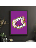 Add a playful touch to your Halloween décor with this minimalist vampire fangs wall art. Featuring a bold 