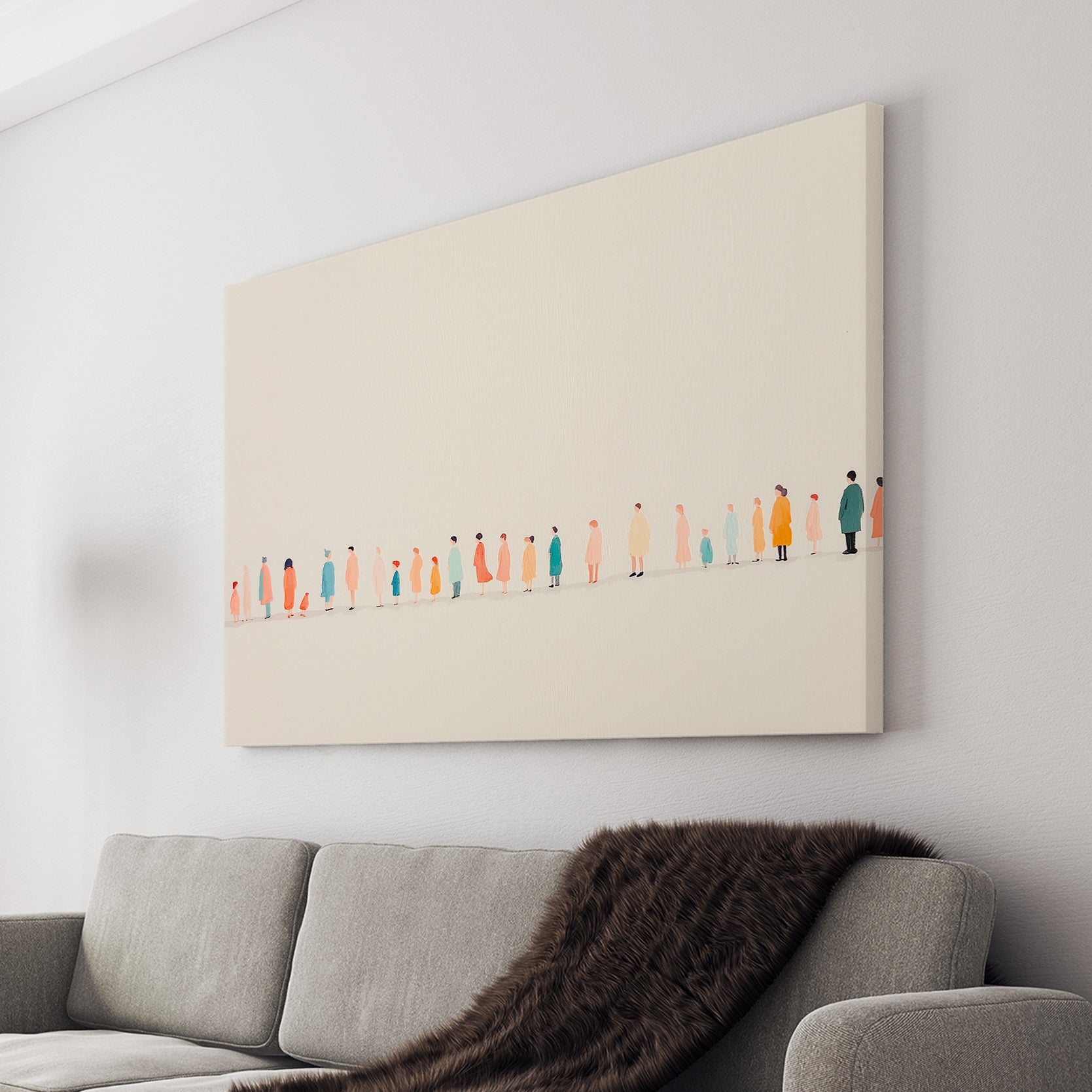 Enhance your living space with our Minimalist Wall Art Canvas Print. Featuring a modern line of people, this contemporary piece adds a touch of sophistication to any room. Perfect for living rooms, sofas, or bedside decoration, this stylish canvas print is sure to elevate your home decor.