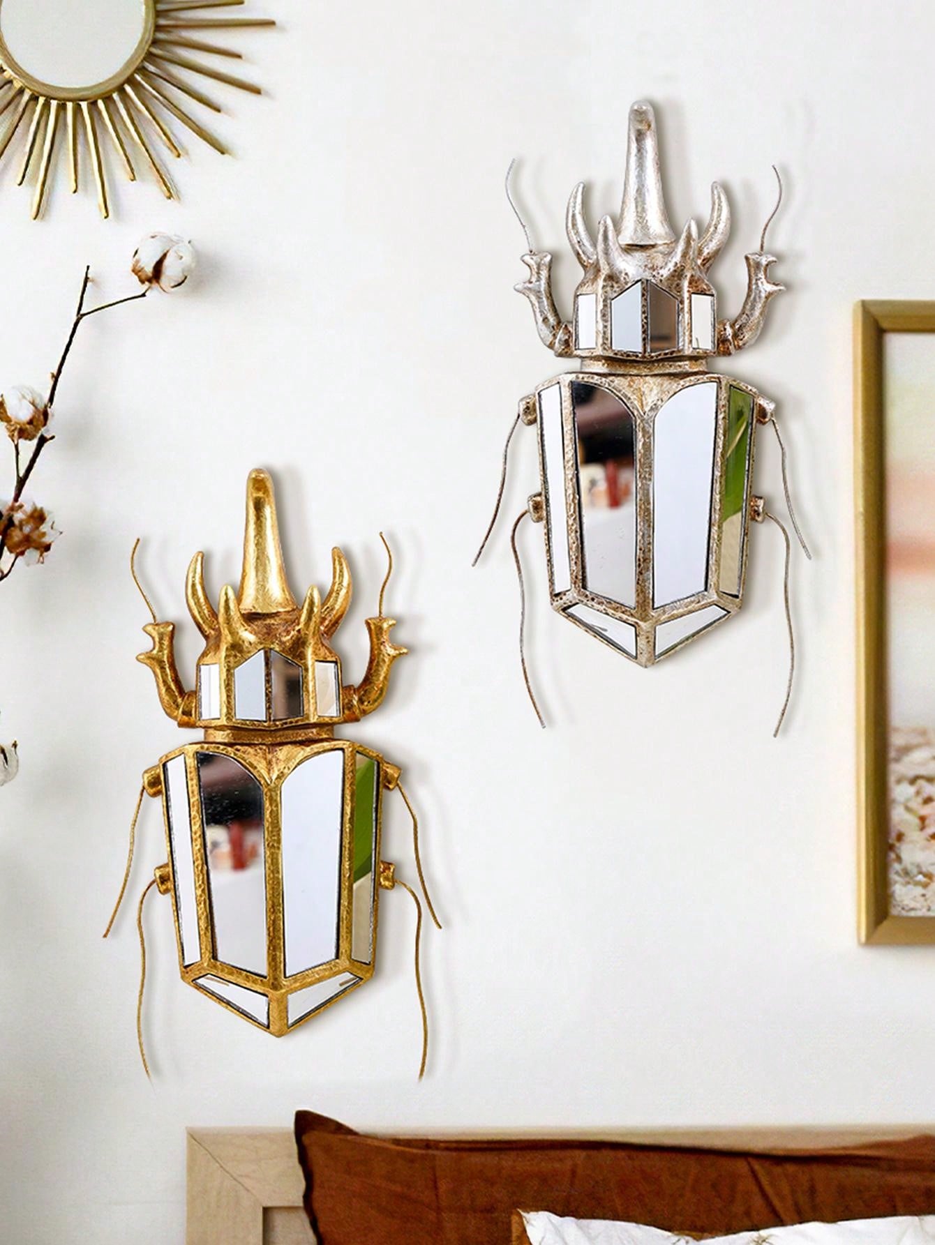 This Mirrored Rhino Beetle Wall Decor is a must-have for insect lovers. Its unique design and expert craftsmanship will make it a standout piece in any room. With its mirrored finish, this collectible will add a touch of elegance and intrigue to your home.