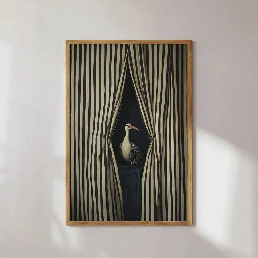 Transform your space with this striking modern abstract surreal bird wall art print. Featuring bold black and white imagery with graphic figure patterns, this contemporary statement piece brings artistic sophistication to any room